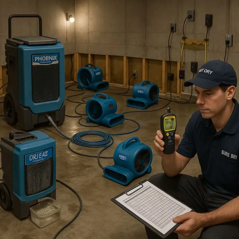 Structural Drying and Dehumidification process in North Bergen, NJ